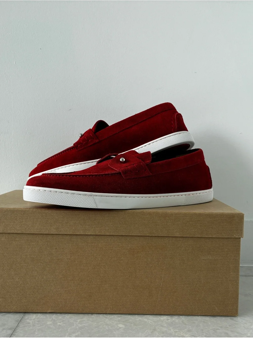 Christian Louboutin Men's Chambeliboat Nubuck Boat Shoes size 11 (44)